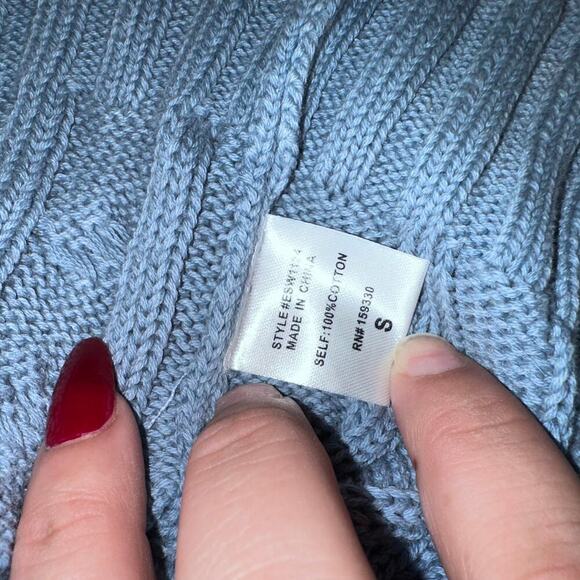 Heyson cotton cable knit vintage wash blue sz s - Picture 3 of 4
